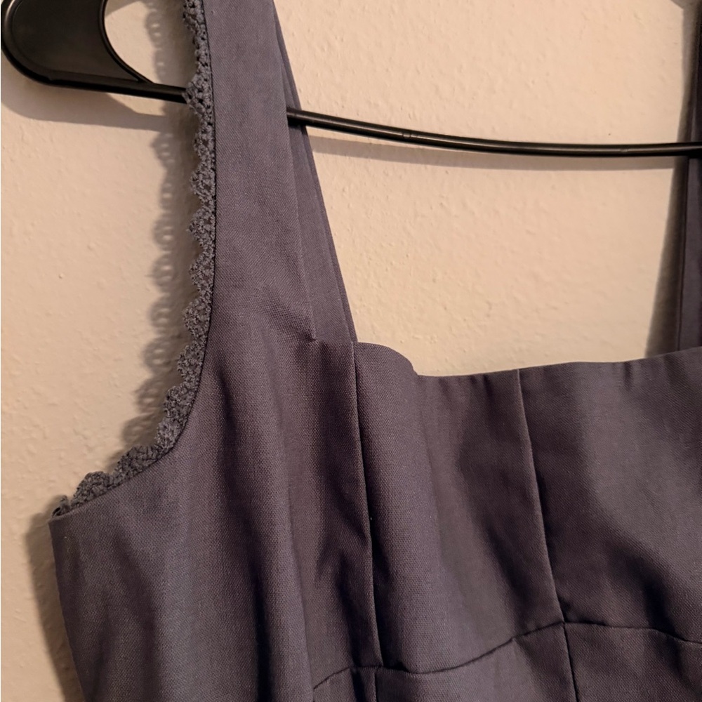 Elegant Lace-Trimmed Gray Dress-Never have never been worn!!!